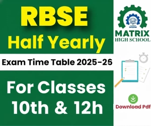 RBSE Half Yearly Exam Time Table 2025-26