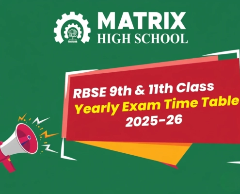 RBSE 9th & 11th Yearly Exam Time Table 2025-26