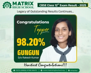 Matrix High School CBSE 12th Topper Gungun