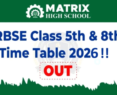 RBSE class 5 and 8 time table