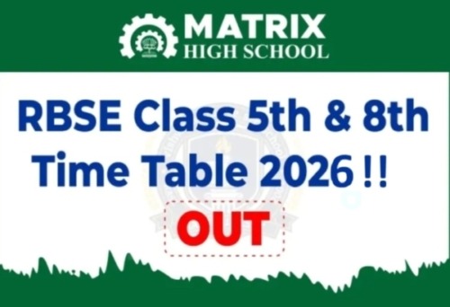 RBSE 5 and 8 time table