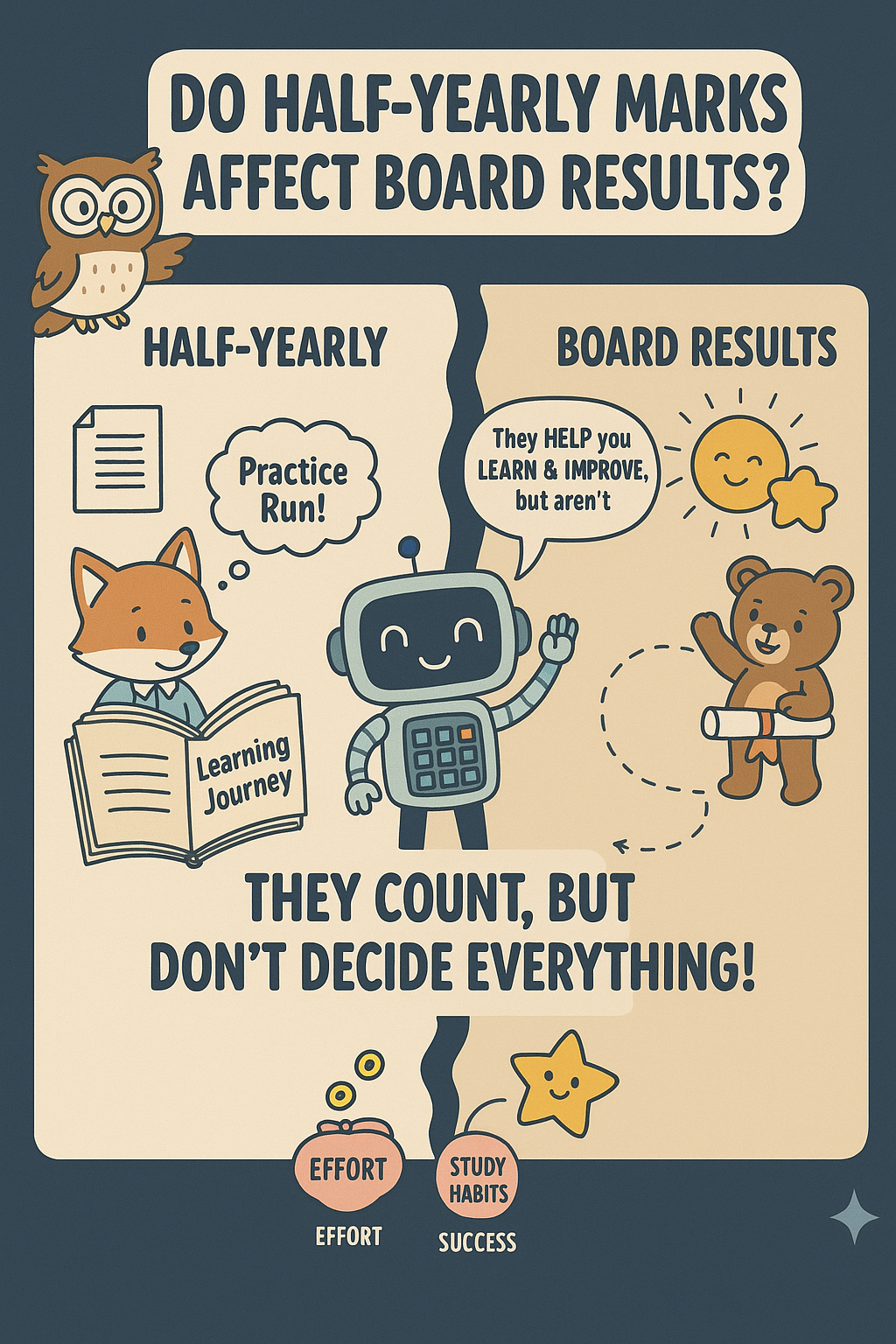 Do half yearly exams affect board results?