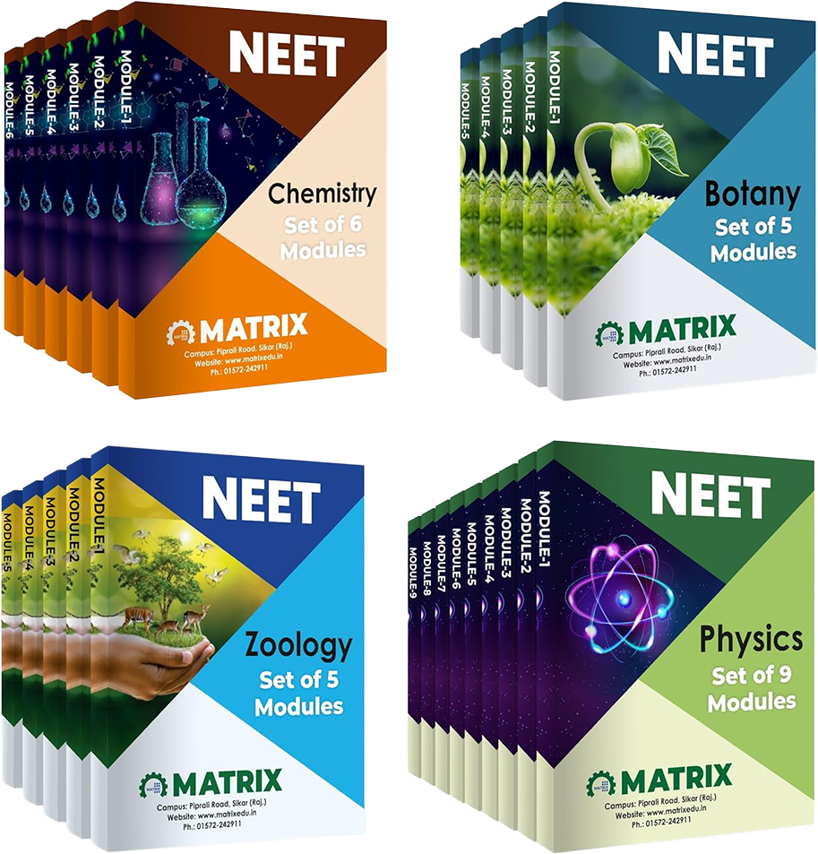 Matrix NEET Class 11th & 12th Physics, Chemistry, Botany, and Zoology Modules